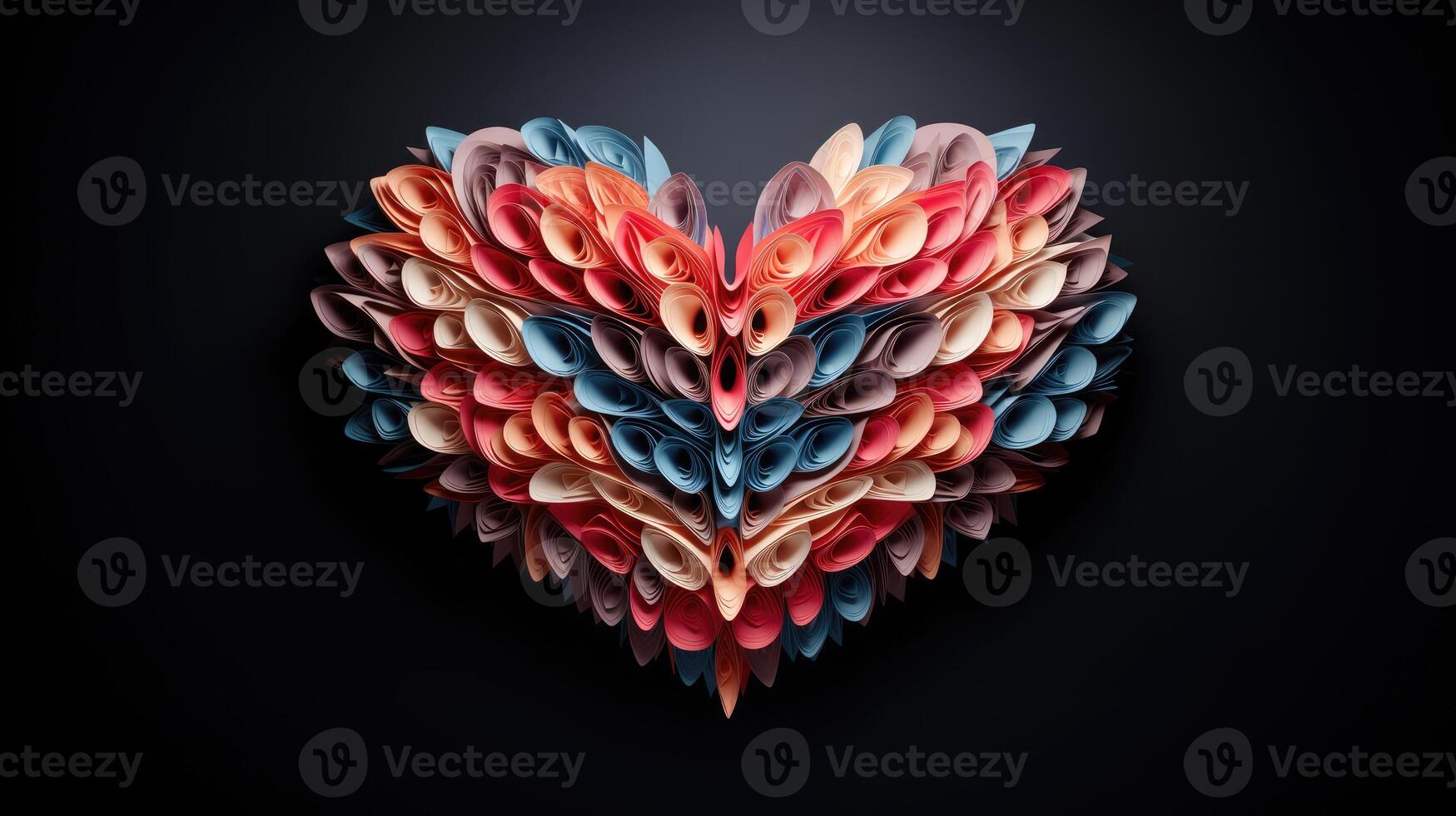 AI generated Fold the paper heart into a heart shape, Ai Generated photo