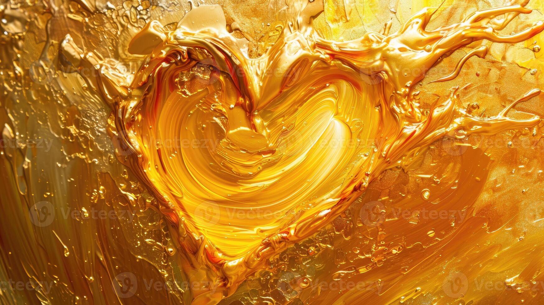 AI generated Golden heart crafted from oil paint, an abstract and beautiful art piece, Ai Generated photo