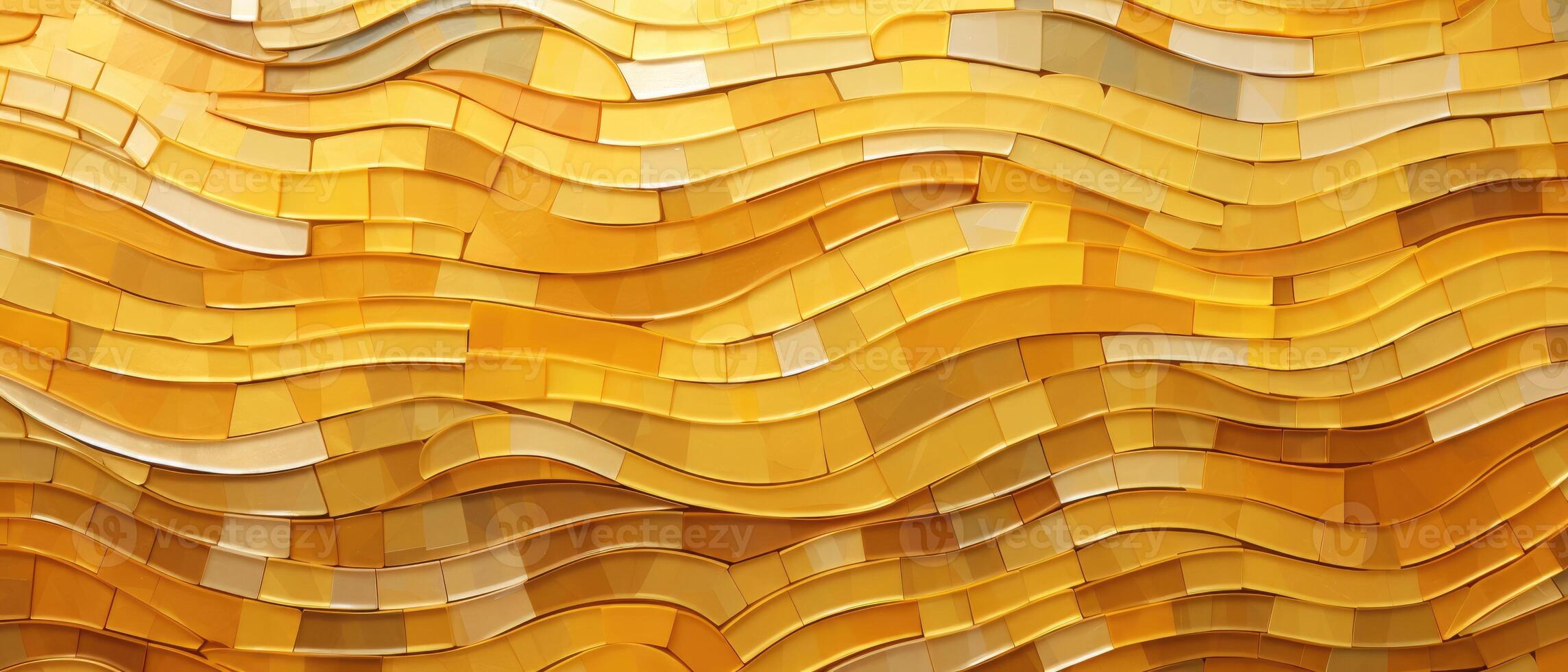AI generated Captivating abstract texture featuring a mosaic tile wall in gold, yellow, and brown, adding warmth and visual appeal to your design, Ai Generated. photo