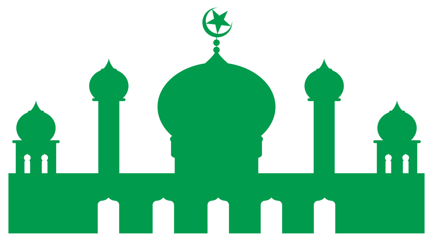 Mosque Silhouette, Flat Style. can use for Art Illustration, Decoration, Wallpaper, Background, Apps, Website, Logo Gram, Pictogram, Greeting Card or for Graphic Design Element. Format PNG