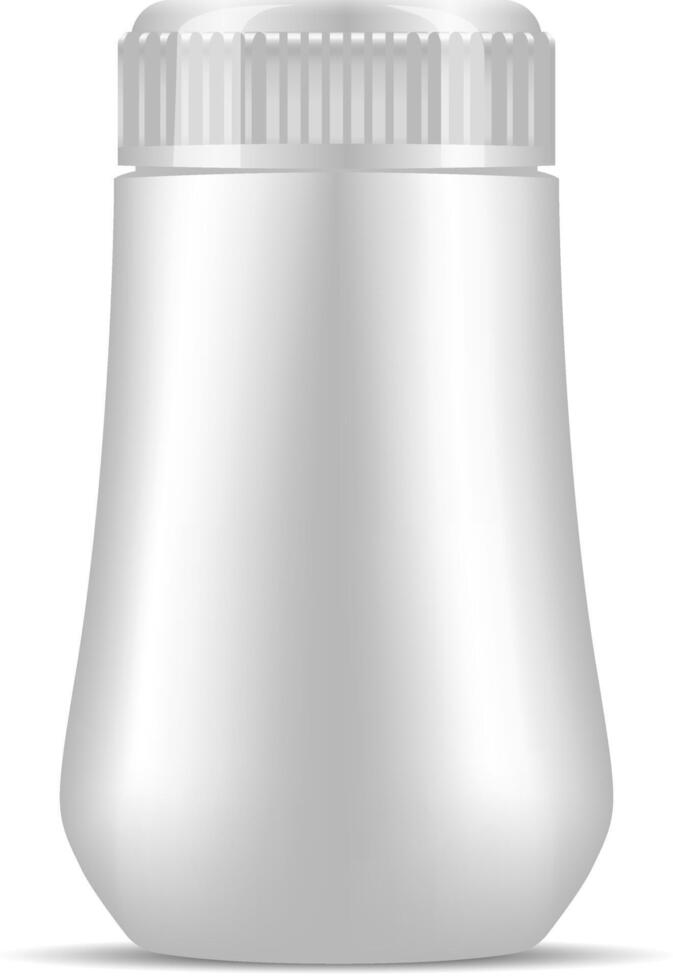 blanco el plastico profesional cosmético botella Bosquejo. productos cosméticos paquete vector ilustración alto calidad diseño producto, aislado en blanco antecedentes.