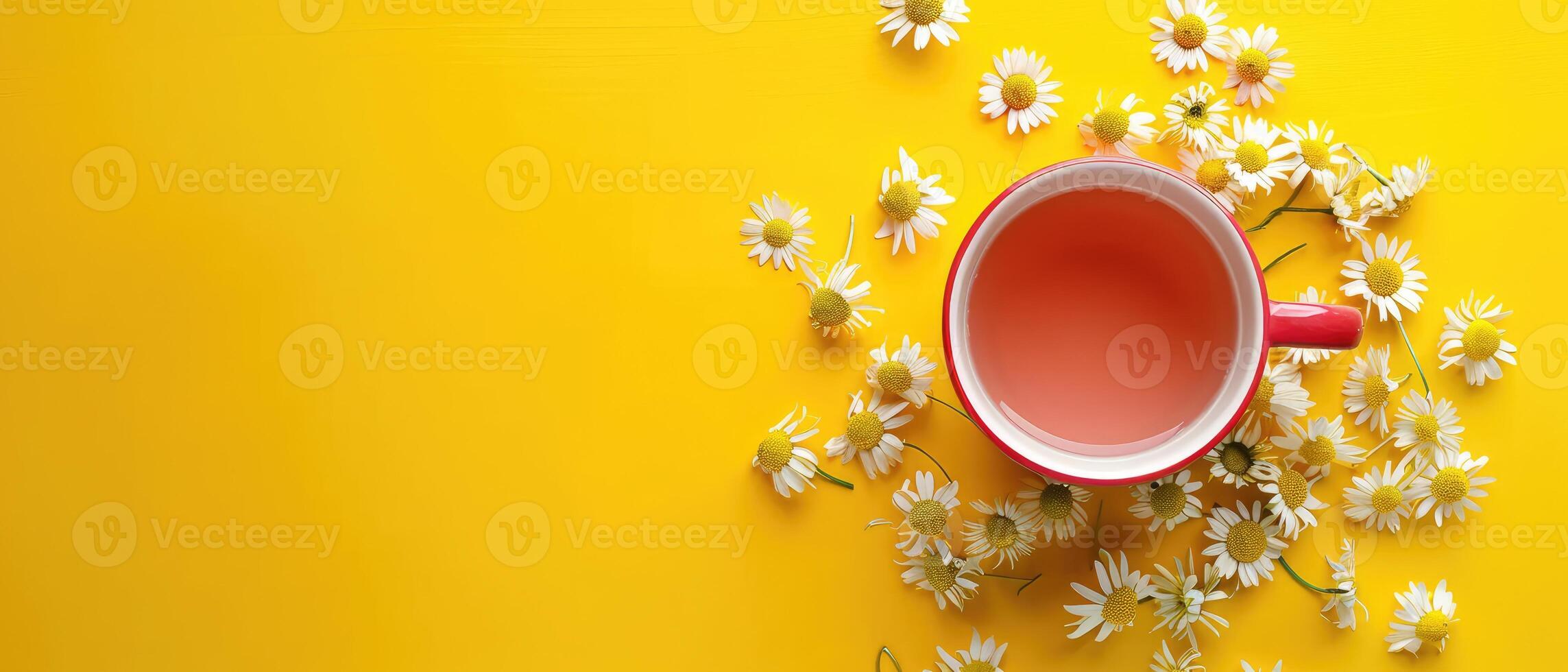 AI generated A cup of delicious chamomile tea positioned on