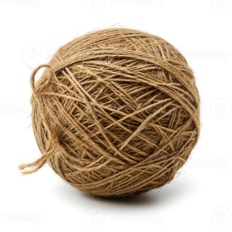 AI generated Large ball of twine isolated on a white background, perfect for crafting and DIY projects, Ai Generated. photo