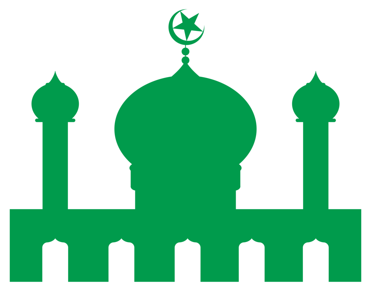 Mosque Silhouette, Flat Style. can use for Art Illustration, Decoration, Wallpaper, Background, Apps, Website, Logo Gram, Pictogram, Greeting Card or for Graphic Design Element. Format PNG