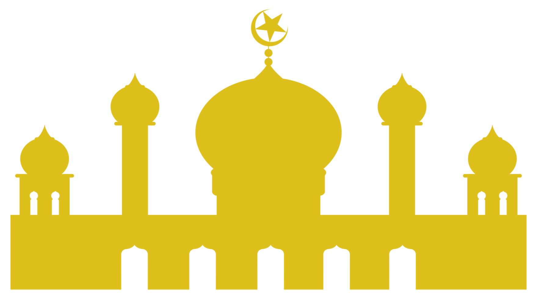 Mosque Silhouette, Flat Style. can use for Art Illustration, Decoration, Wallpaper, Background, Apps, Website, Logo Gram, Pictogram, Greeting Card or for Graphic Design Element. Format PNG