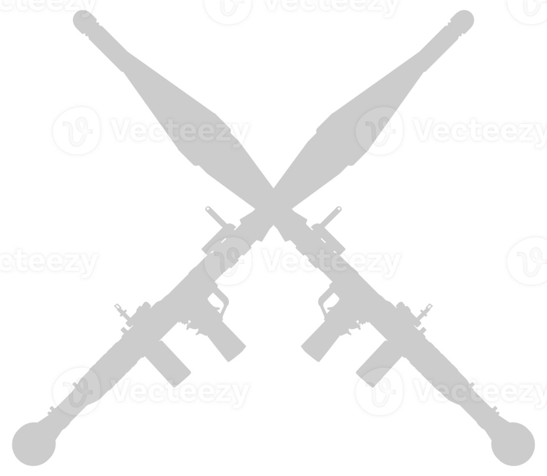 silhuett av de bazooka eller raket bärraket vapen, också känd som raket drivs granat eller rpg, platt stil, kan använda sig av för konst illustration, piktogram, hemsida, infographic eller grafisk design element png