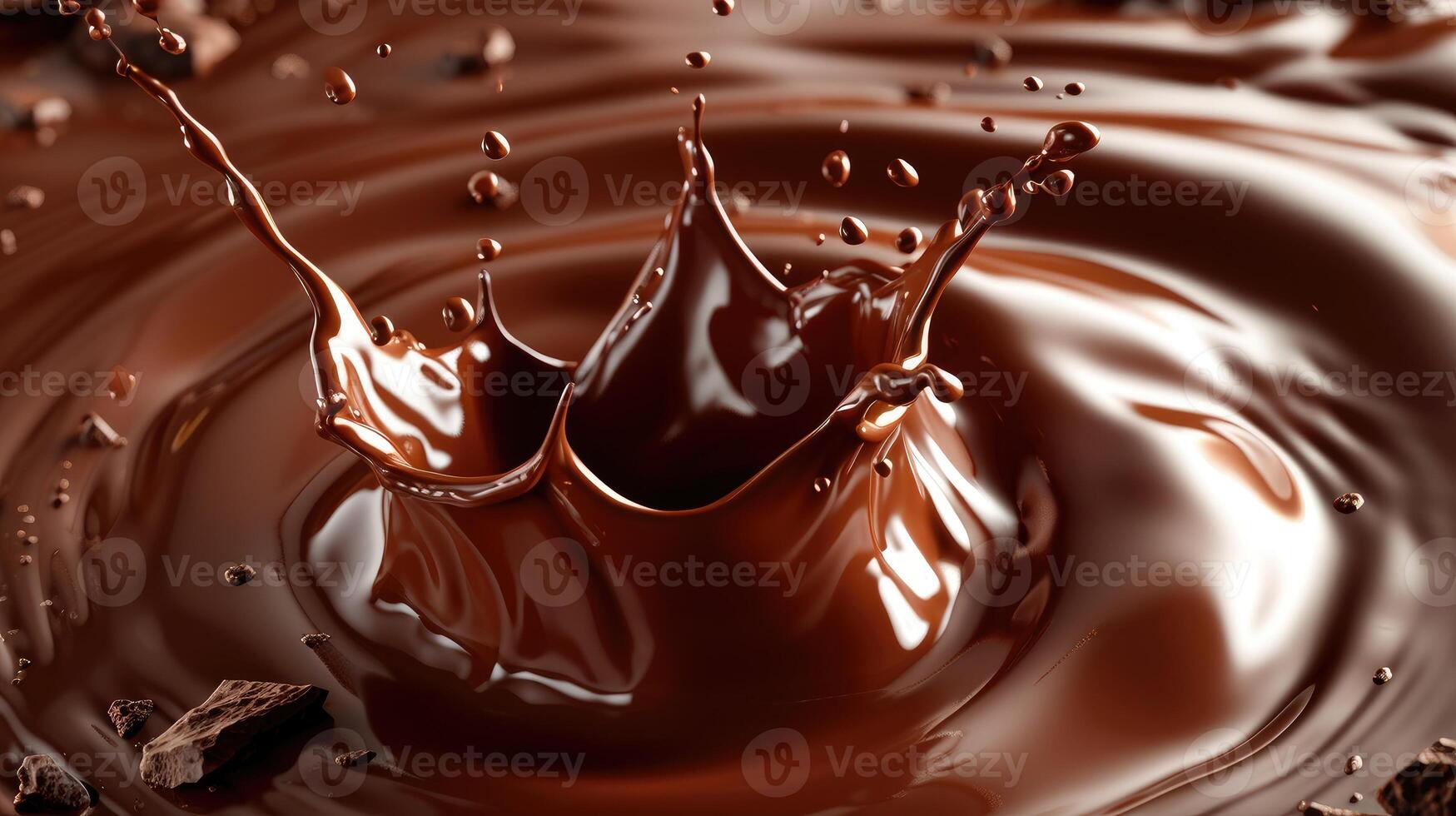 AI generated Melted chocolate flows, creating a luxurious and abstract liquid background, Ai Generated. photo