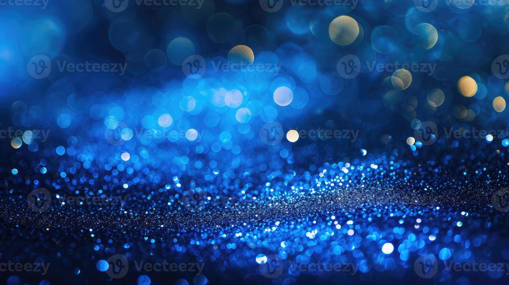 AI generated Sapphire glitter bokeh background. Unfocused shimmer royal blue sparkle, Ai Generated. photo