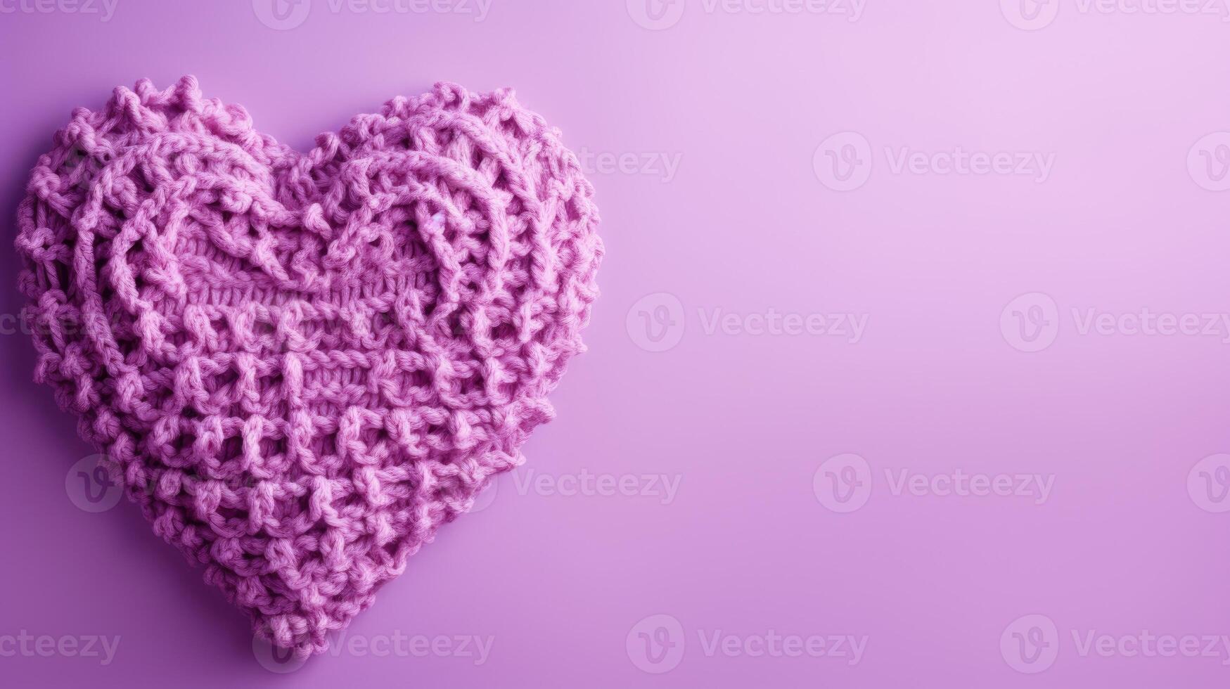 AI generated A Picture of a Crocheted Cute Heart, Ai Generated photo