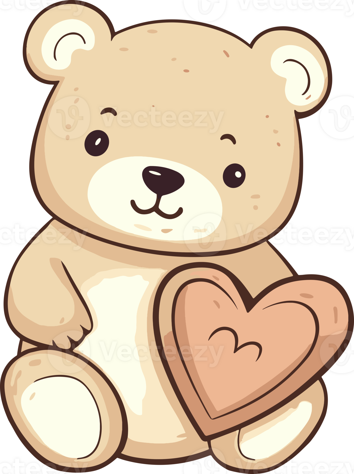 Teddy Bear Holding Heart 38115735 PNG