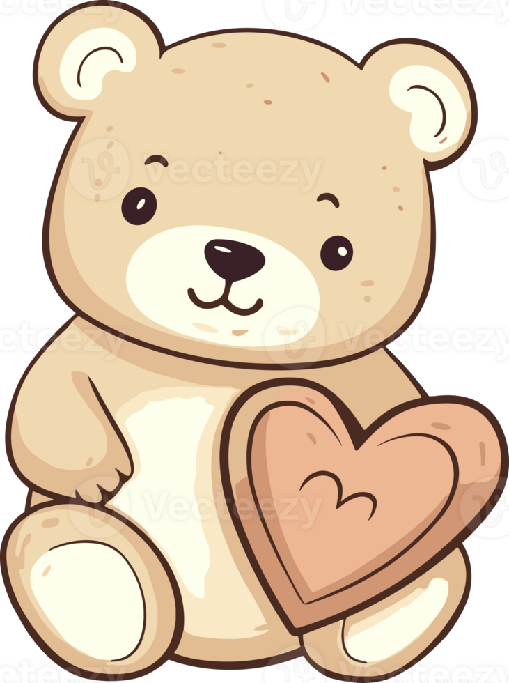 Teddy Bear Holding Heart png