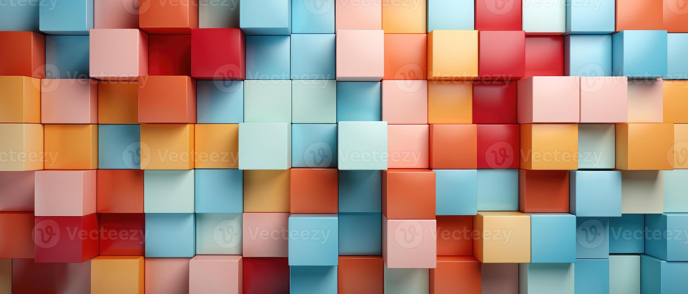 AI generated Abstract 3D gloss texture wall featuring bright geometric pastel colors, Ai Generated. photo