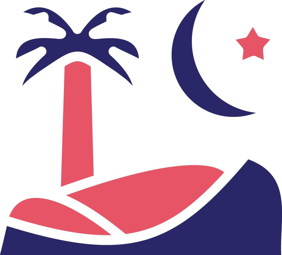 Desert Night Vector Icon