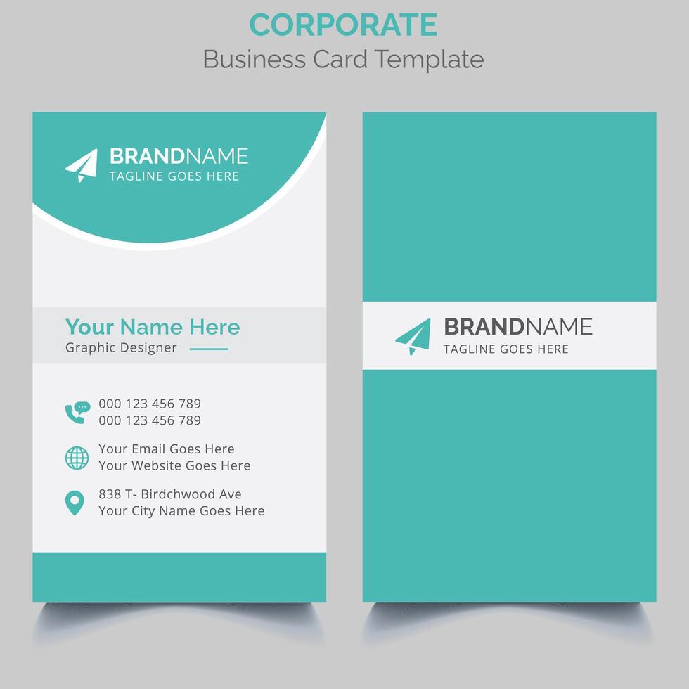 Modern simple vertical business card template vector