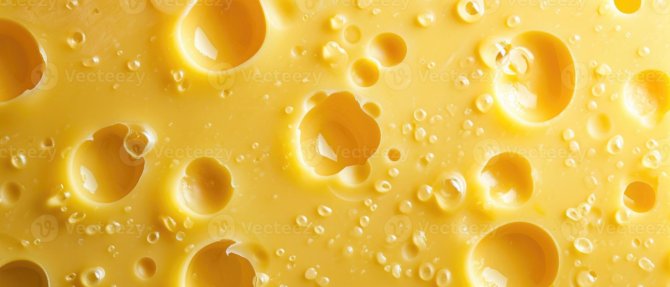 AI generated A textured background featuring fresh yellow cheese with prominent holes, Ai Generated. photo
