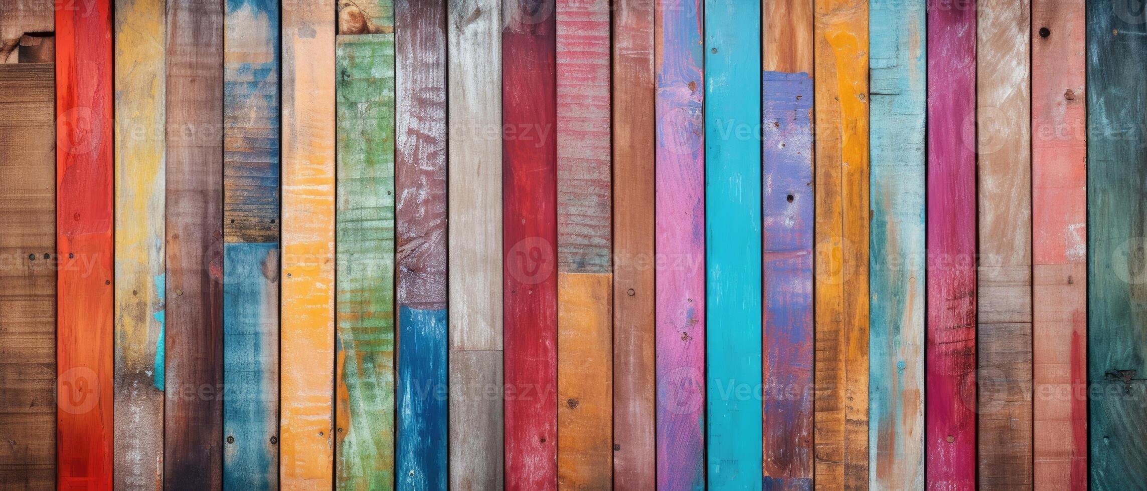 AI generated A vintage abstract painted wooden texture, ideal for rustic walls, tables, and flooring, Ai Generated photo