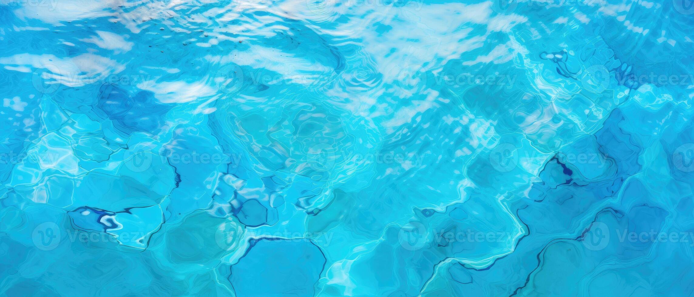 AI generated Abstract background texture resembling rippled swimming pool water in shades of blue, Ai Generated. photo