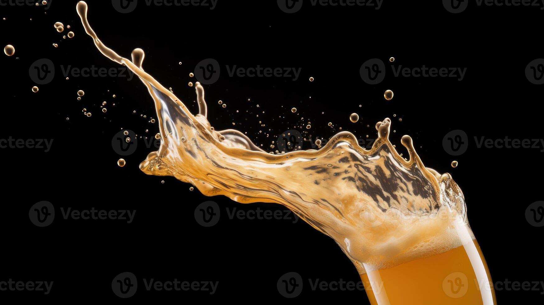 AI generated A glass of beer with a splash coming out of it, Ai Generated photo