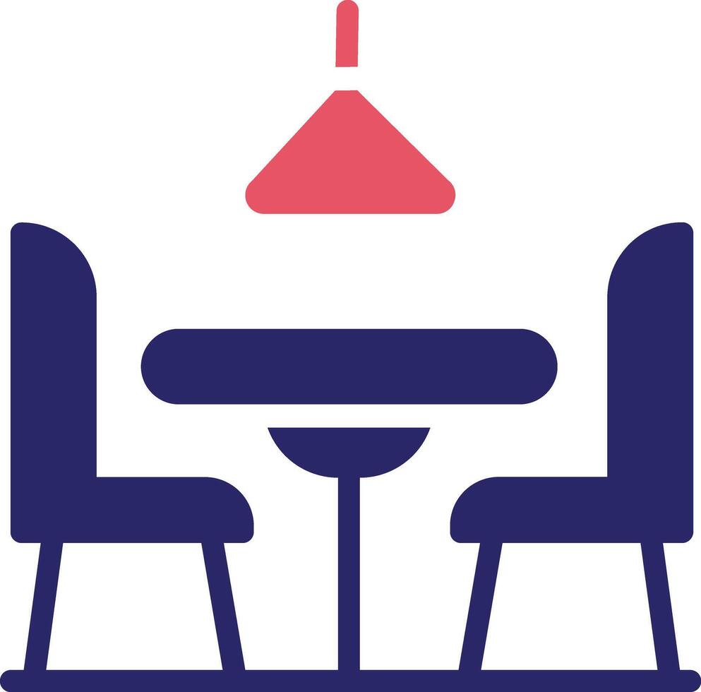 icono de vector de mesa de cena