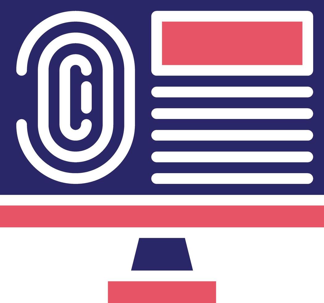 Fingerprint Database Vector Icon