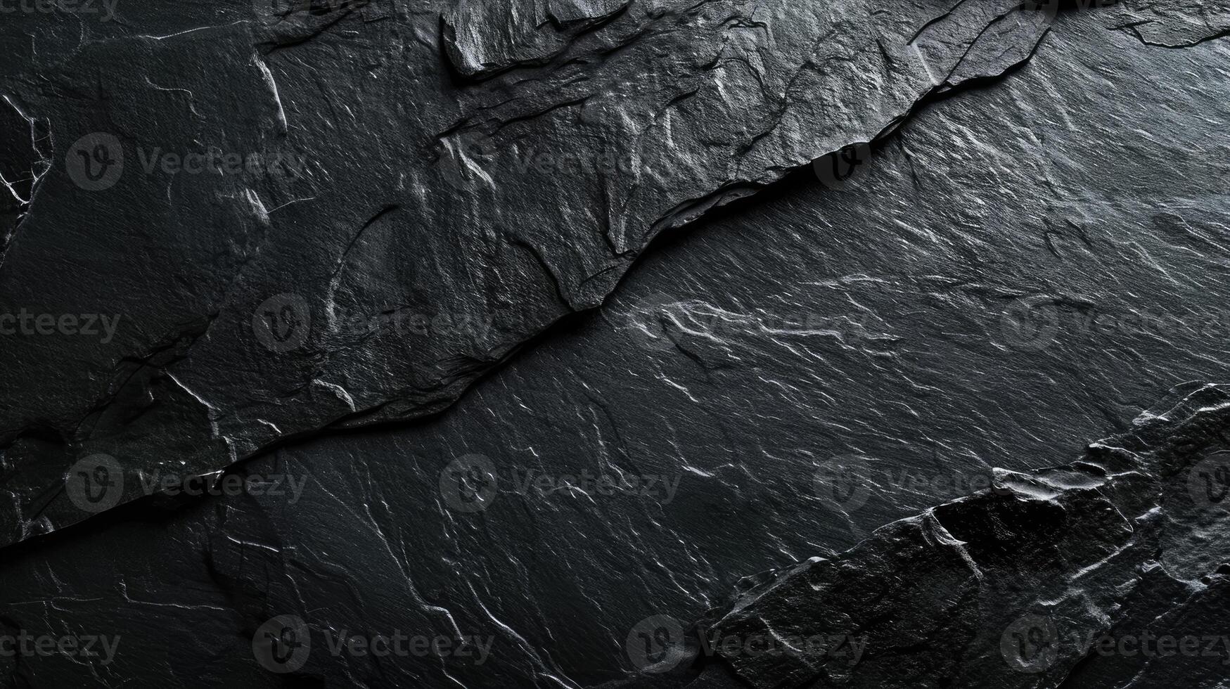 AI generated Dark grey black slate background. Black stone texture. Slate background, Ai Generated. photo