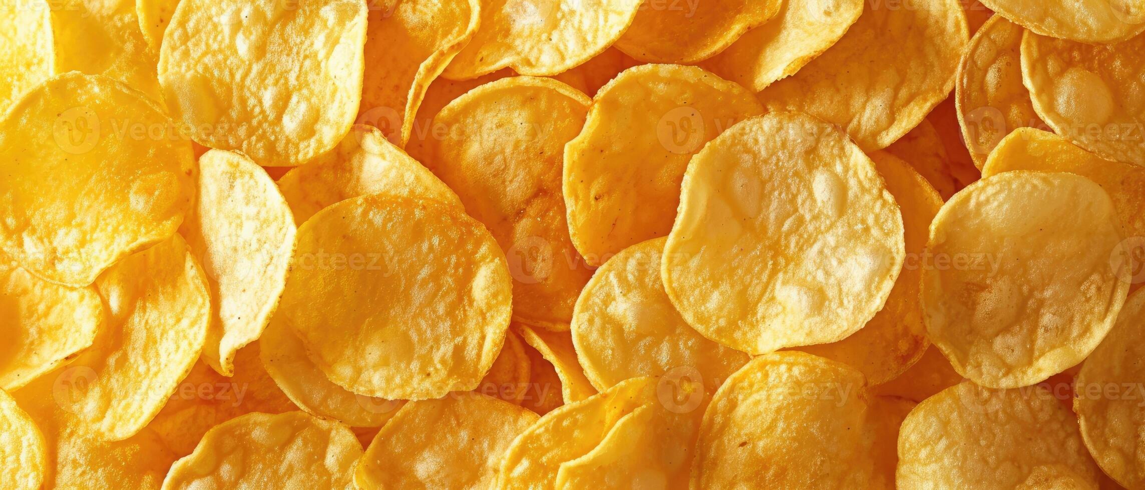 AI generated Captivating abstract texture showcasing the delicious and crispy texture of potato chips, ideal for food-related backgrounds, Ai Generated. photo