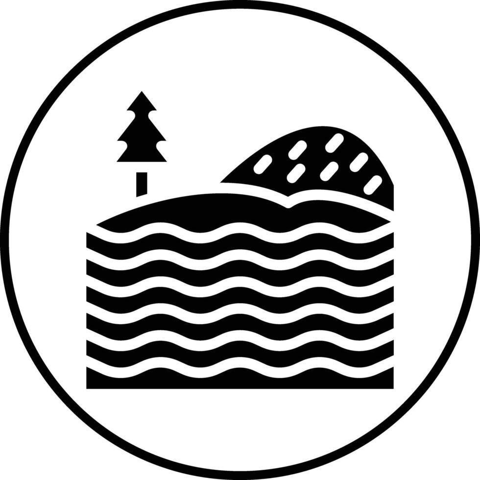 Lake Landscape Vector Icon