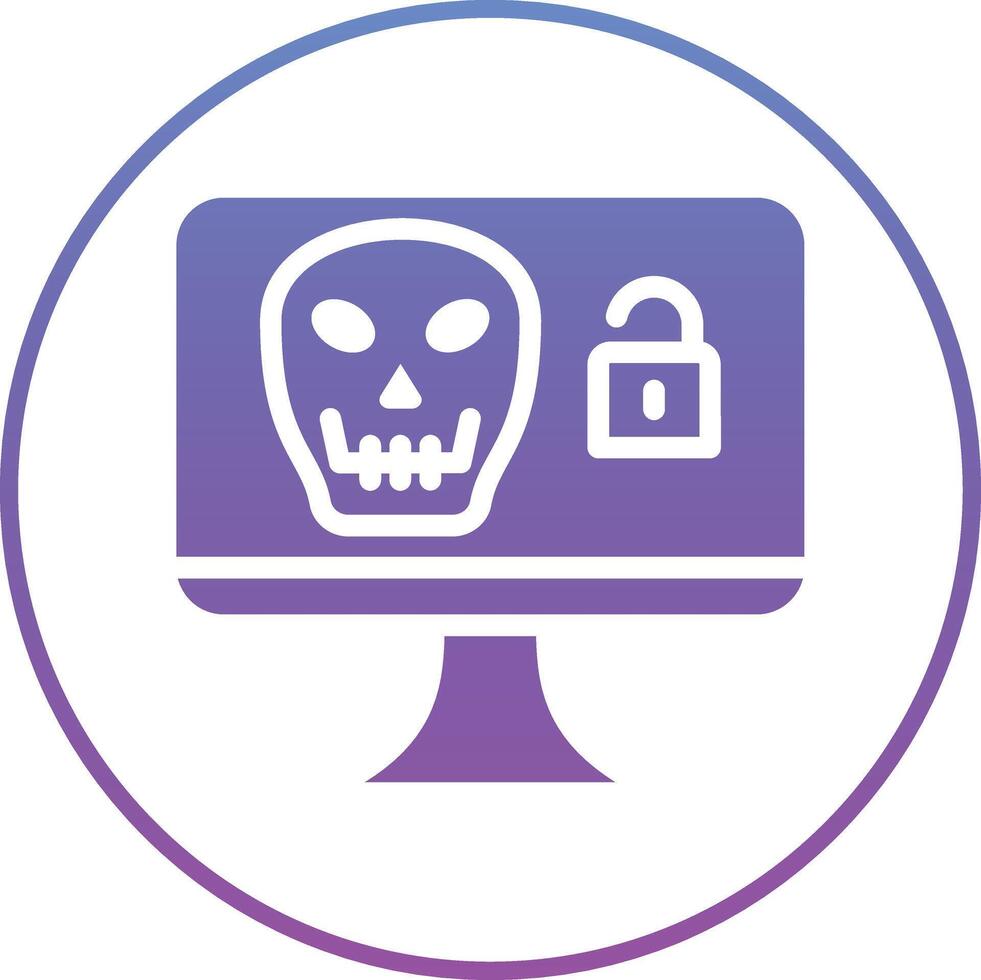 Computer Hacked Vector Icon Vector Icon