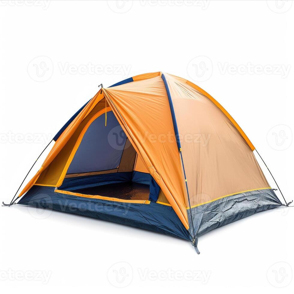 AI generated Camping tent isolated on white background, perfect for outdoor adventure concepts, Ai Generated. photo
