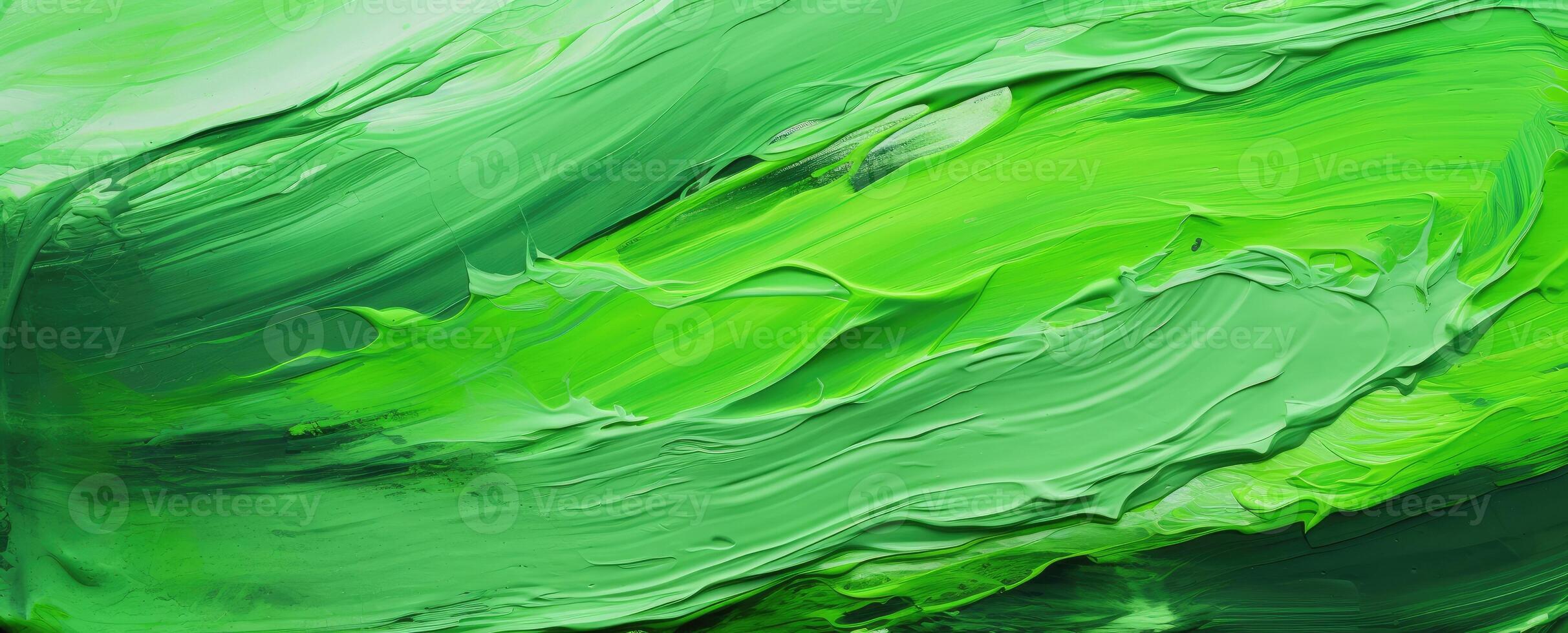 AI generated Vibrant neon green texture captured in acrylic or oil paint, Ai Generated photo