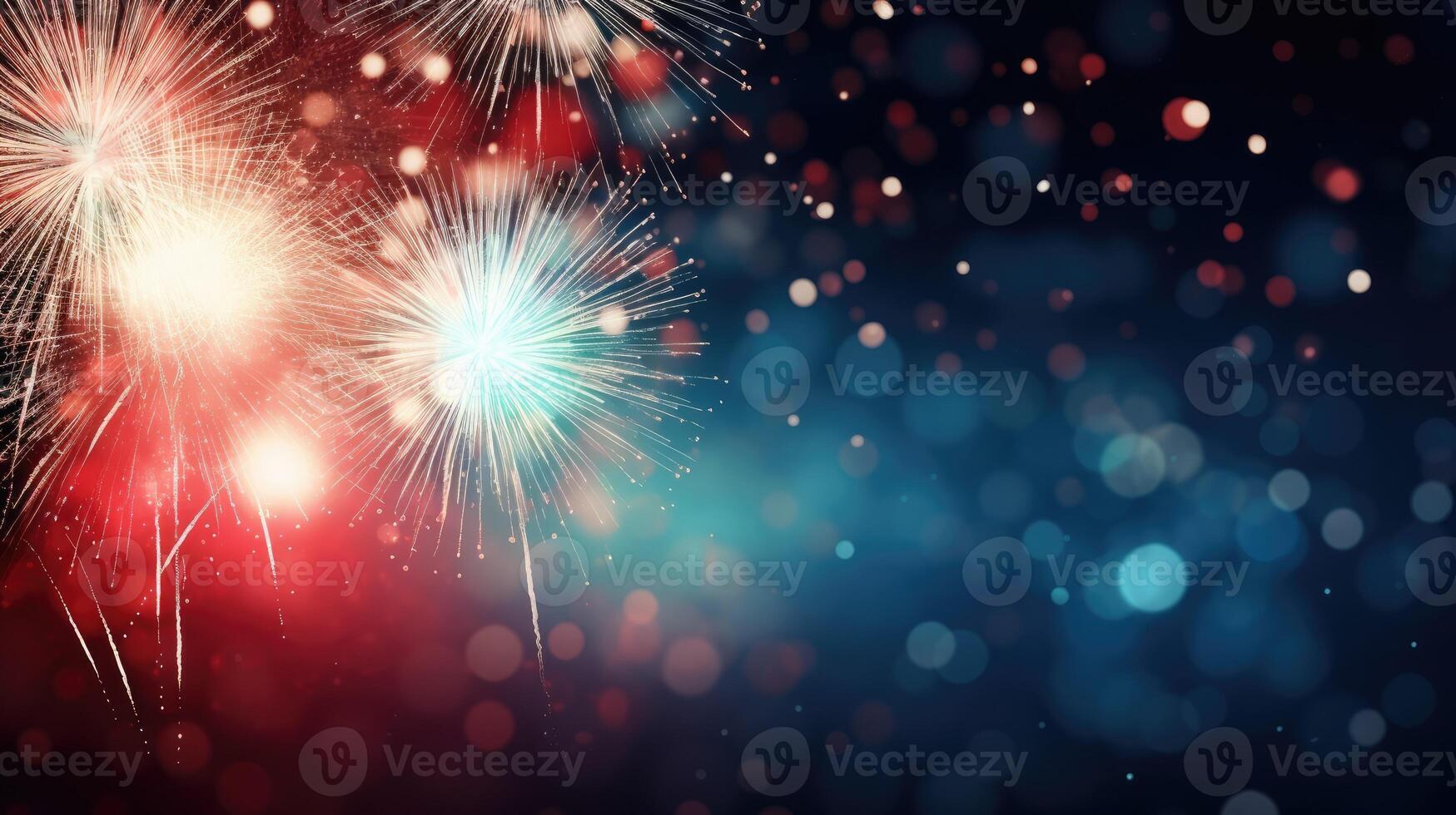 AI generated An abstract firework background offering free space for text, Ai Generated. photo