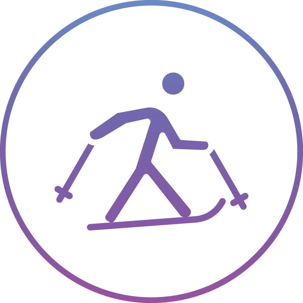 Skiing Vector Icon