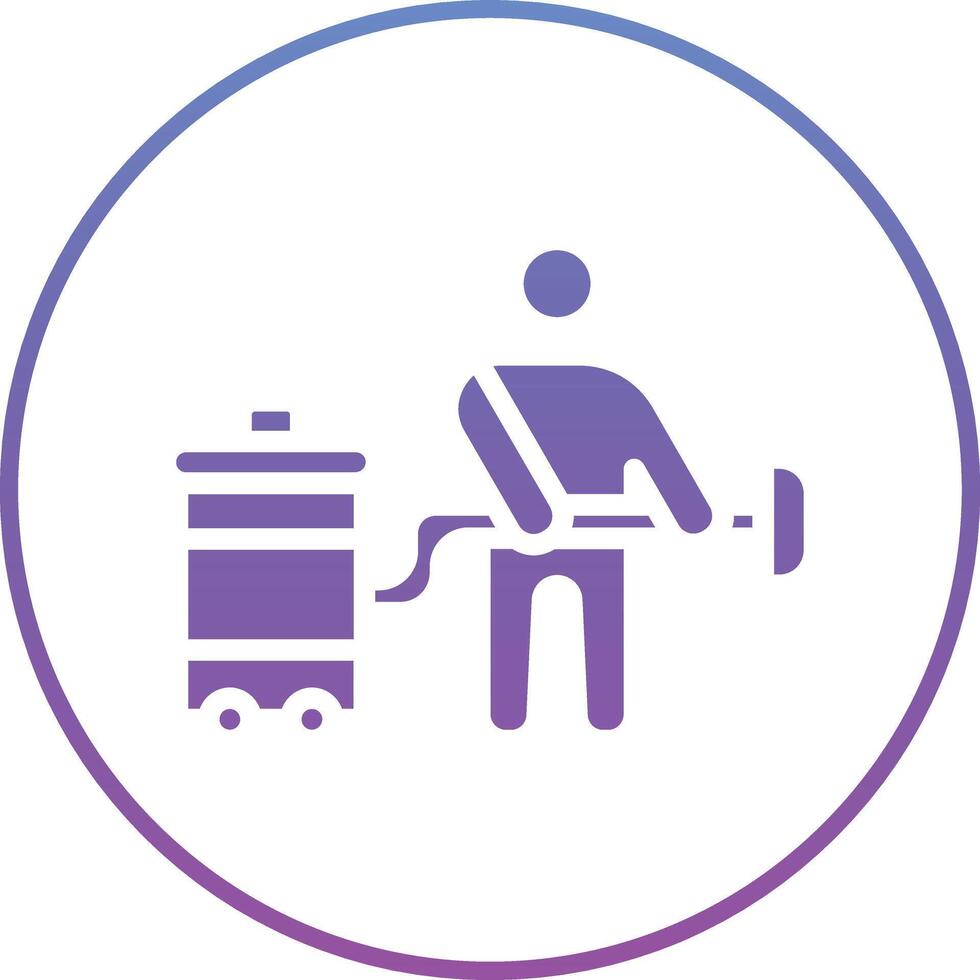 Man Doing Vacuum Vector Icon
