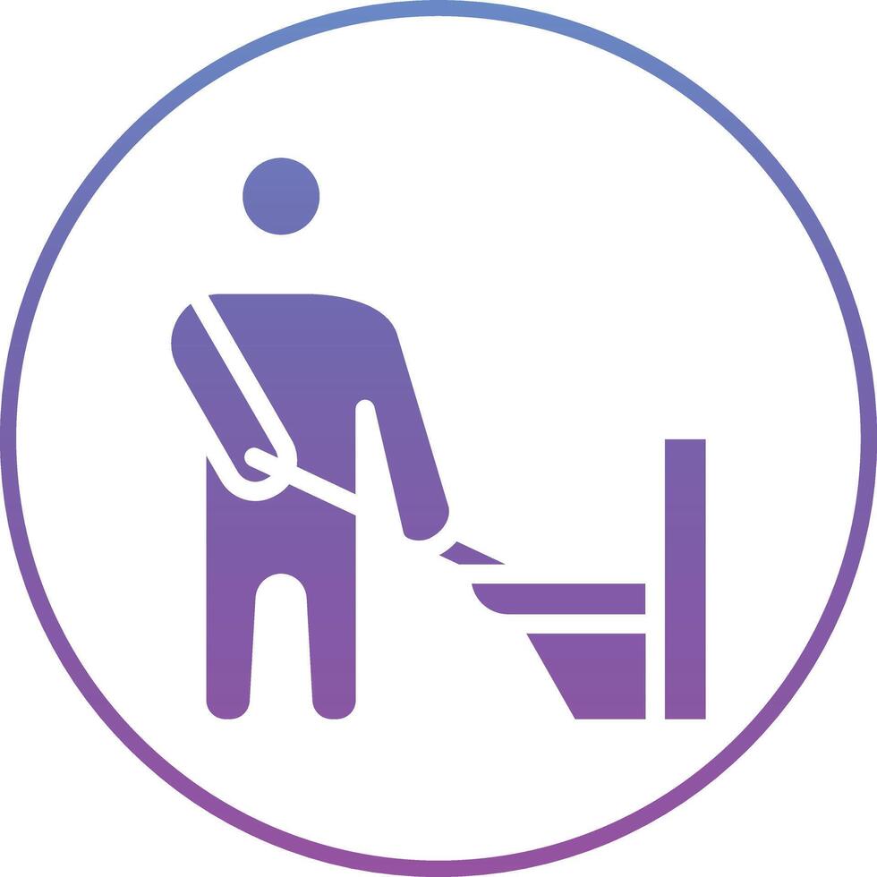 Man Cleaning Bathroom Vector Icon