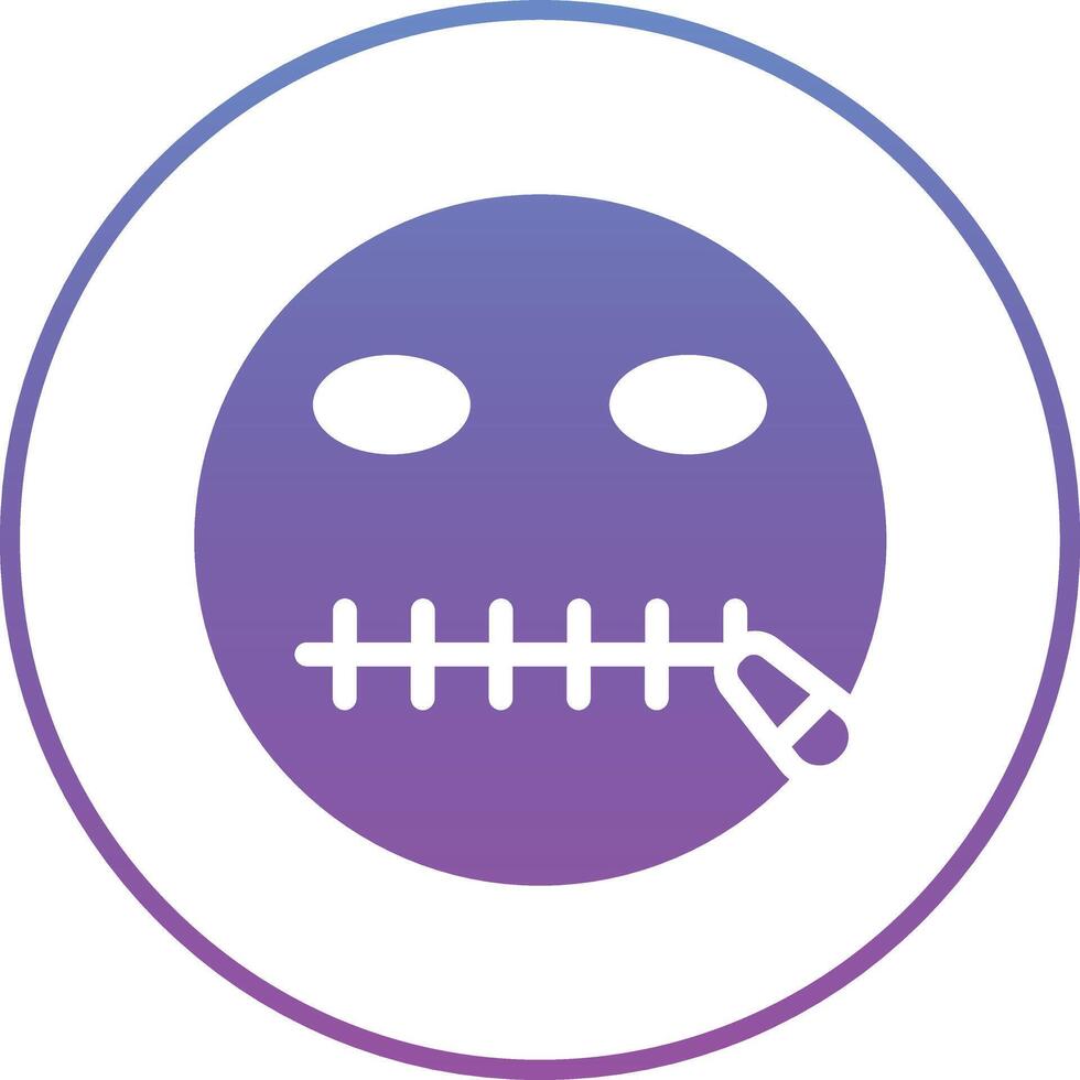 Zipper Mouth Face Vector Icon