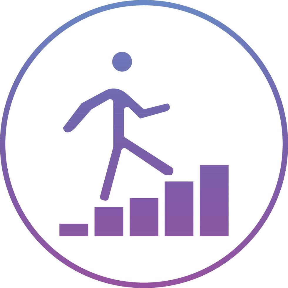 Person Climbing Stairs Vector Icon
