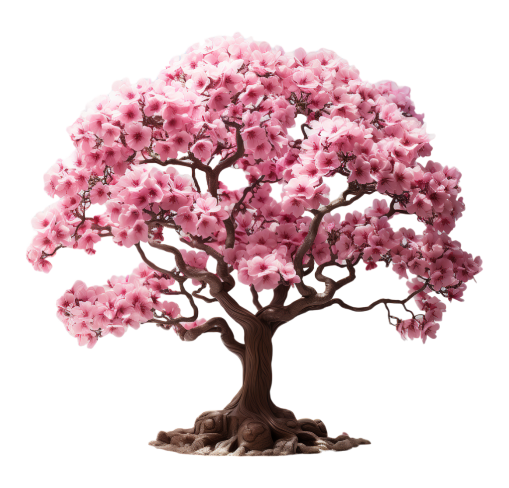 ai generado Cereza florecer árbol con transparente fondo, generativo ai png