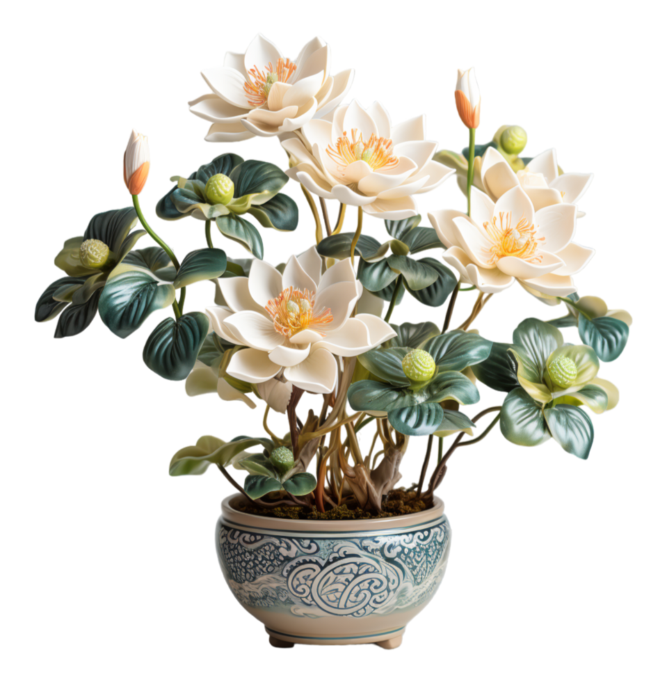AI generated generative white rose ornamental plant ai png