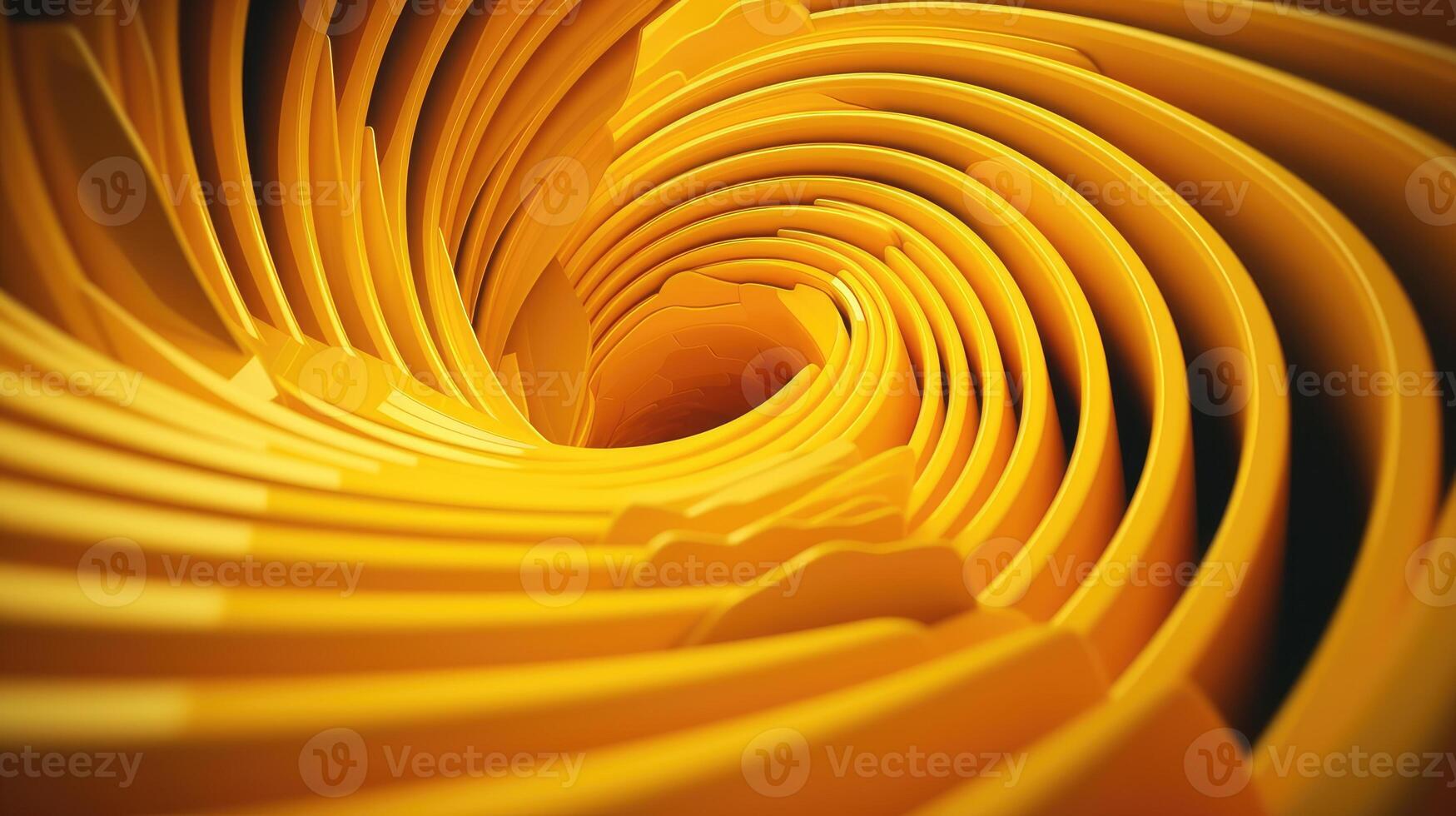 AI generated Abstract 3D Animation, Yellow Geometric Background, AI Generated photo