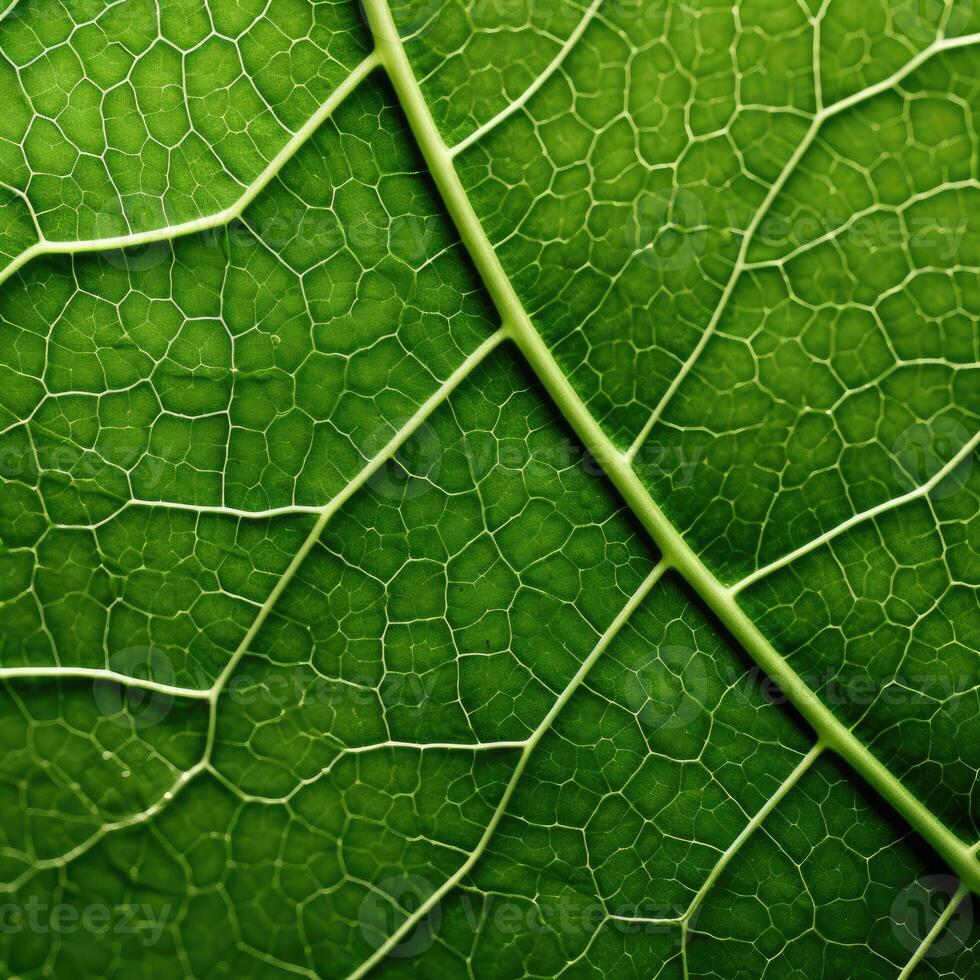 AI generated Intricate details of high-definition, photorealistic macro photography showcasing close-up green leaves, Ai Generated. photo