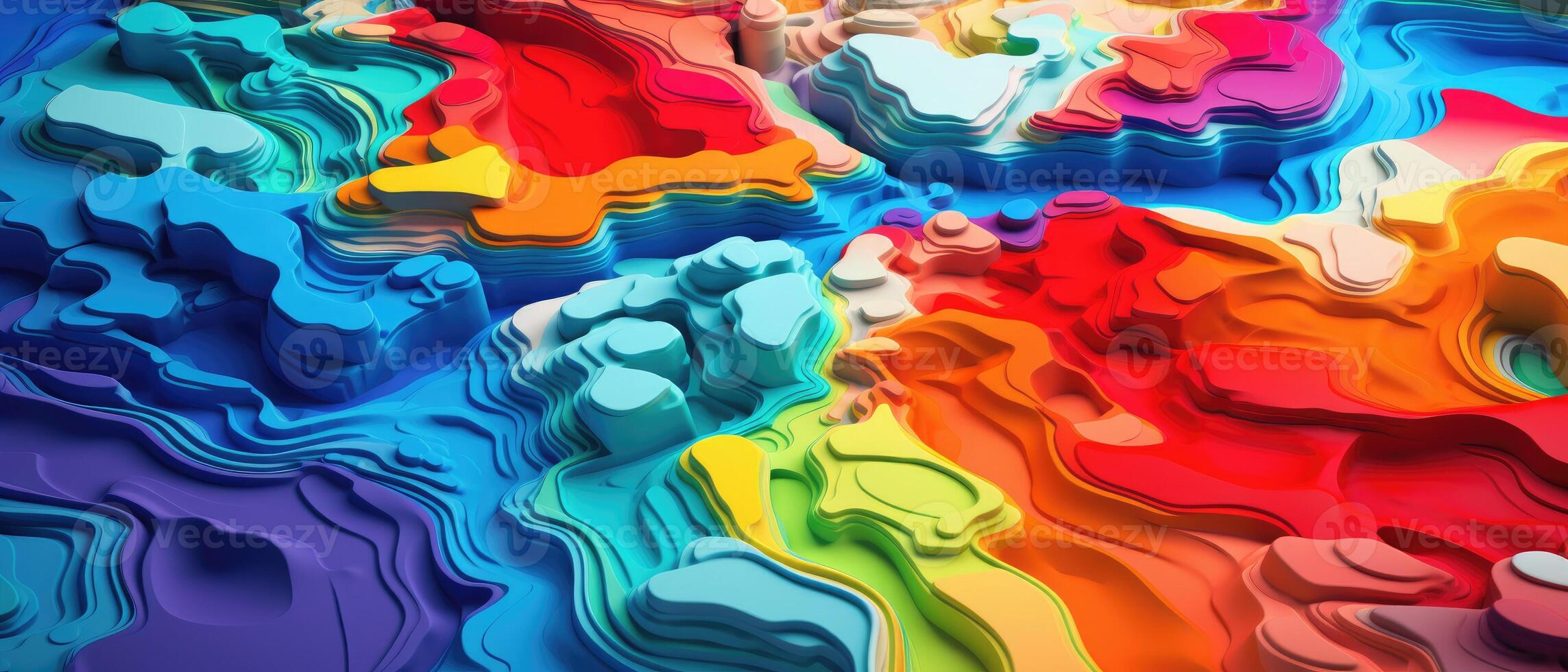 AI generated Captivating abstract backdrop featuring a 3D printer-style map with vibrant colors, ideal for creating a visually appealing and modern background, Ai Generated. photo