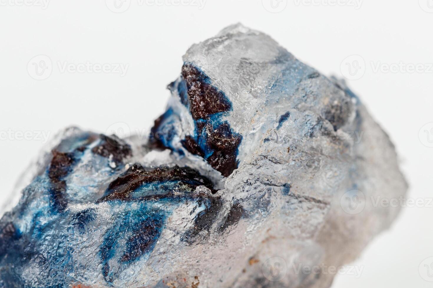 Macro stone Fluorite mineral on white background photo