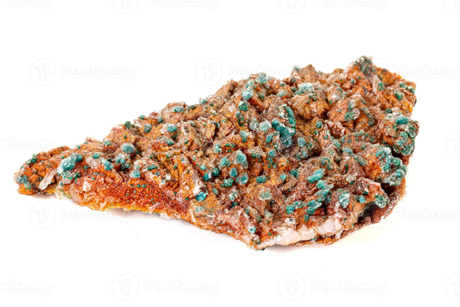 Macro stone mineral Wulfenite on a white background photo