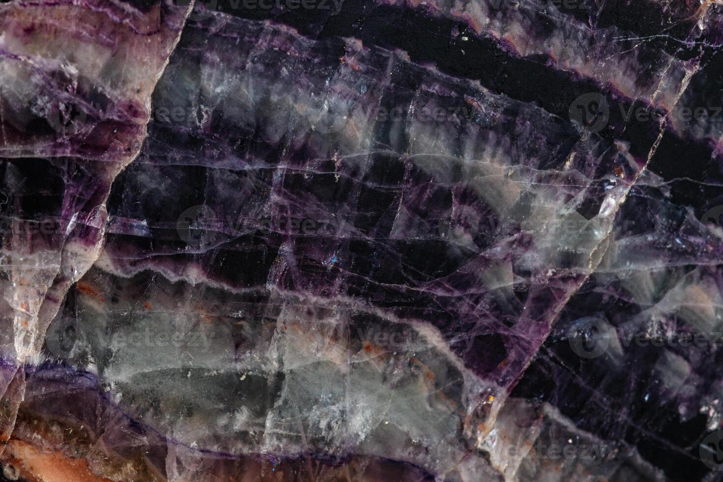 Macro stone mineral Fluorite on a black background photo