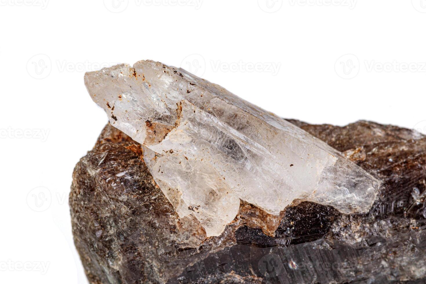 macro mineral stone quartz chloride on a white background photo