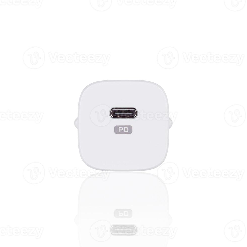 Network adapter 220V USB charging on a white background photo