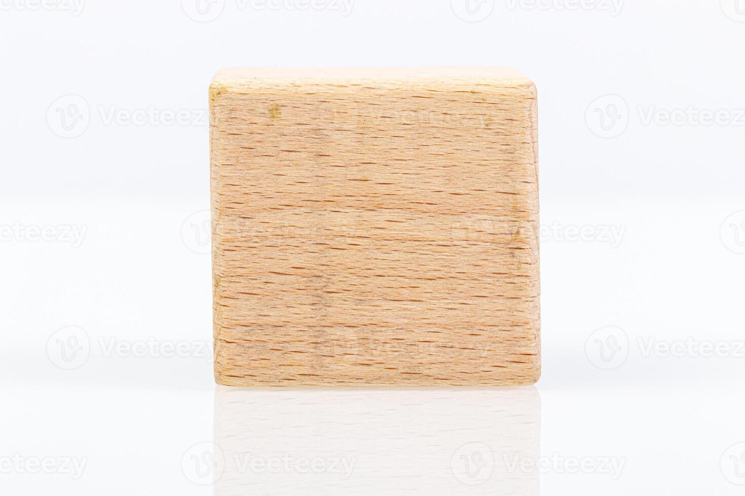 Wooden cubes on a white background photo