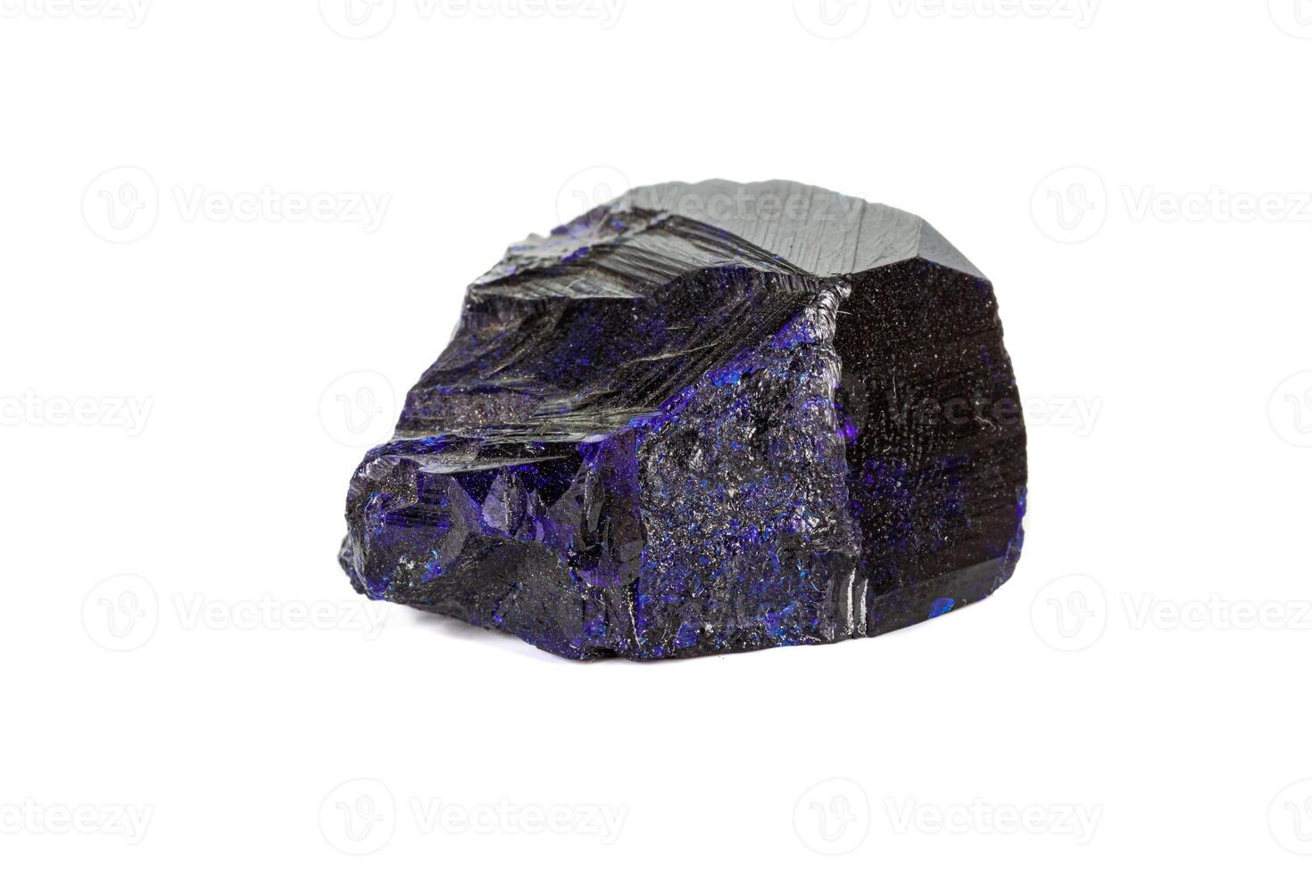 Macro stone mineral Azurite on a white background photo