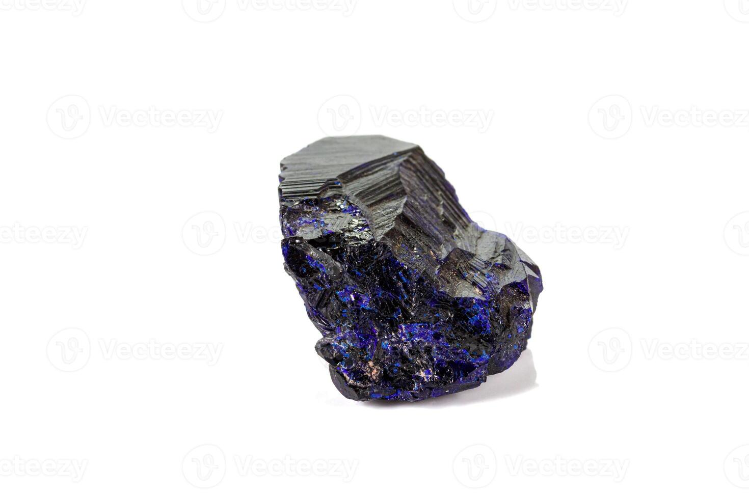 Macro stone mineral Azurite on a white background photo