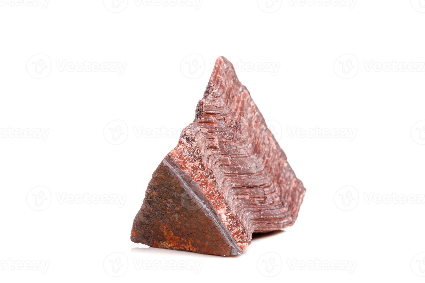 Macro mineral stone Bull eye, tiger's eye in the breed on a white background photo